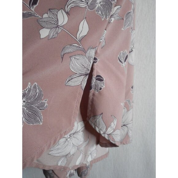 QVC LOGO Lori Goldstein Wide leg Capri Pants Sz 20W floral Dusty mauve - Picture 4 of 8